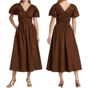 🍂NWT Staud Greta puff sleeve midi dress